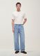 Light blue wide-leg jeans in pure cotton_0