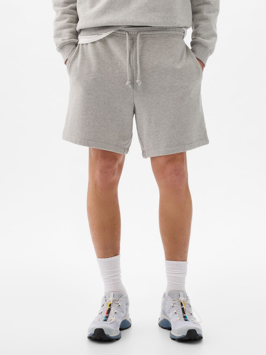 Bermuda joggers in fleece with drawstring_2