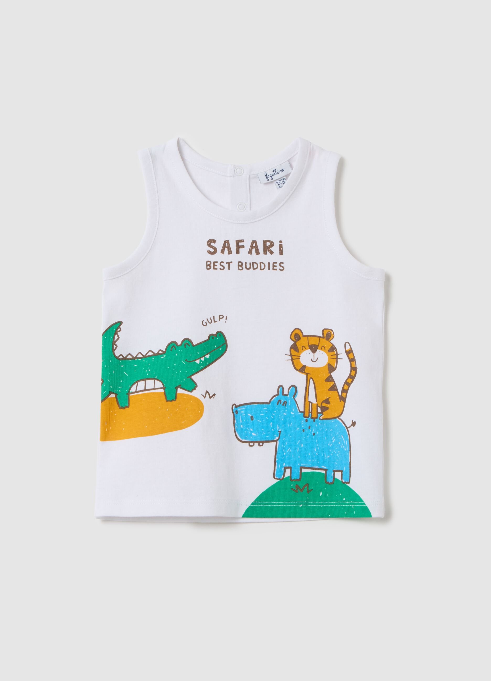 White tank top with safari print by Fagottino