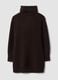 Brown stretch-wool turtleneck dress, regular fit_2