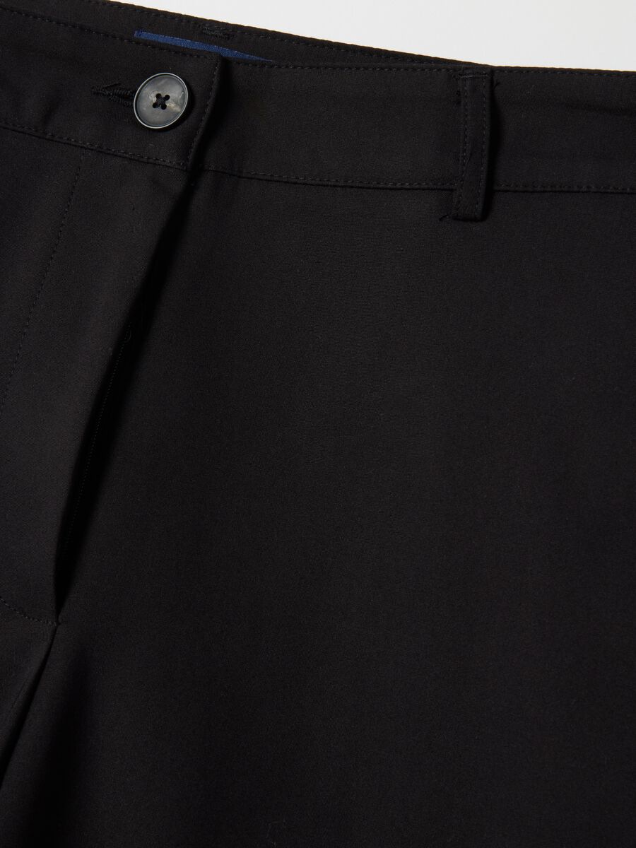 Black stretch regular fit trousers_5
