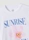 White pure cotton T-shirt with floral print, regular fit_5