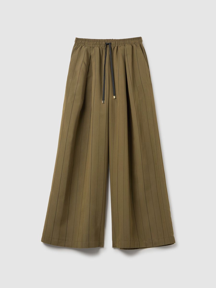 Wide-leg pinstriped trousers with darts_4