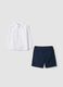 Multicolour pure cotton shirt and shorts set for baby boys_0