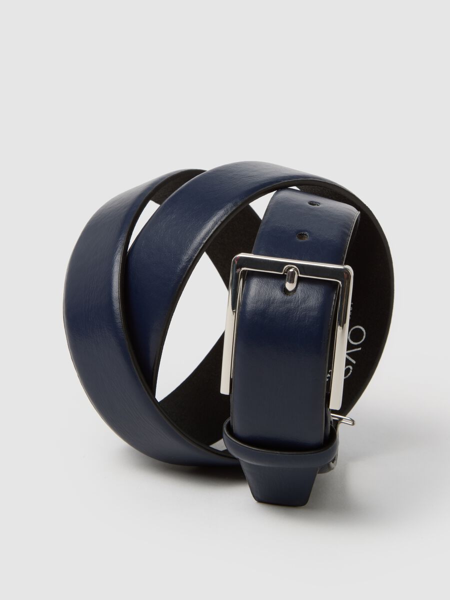 Genuine Blue Leather Belt_2