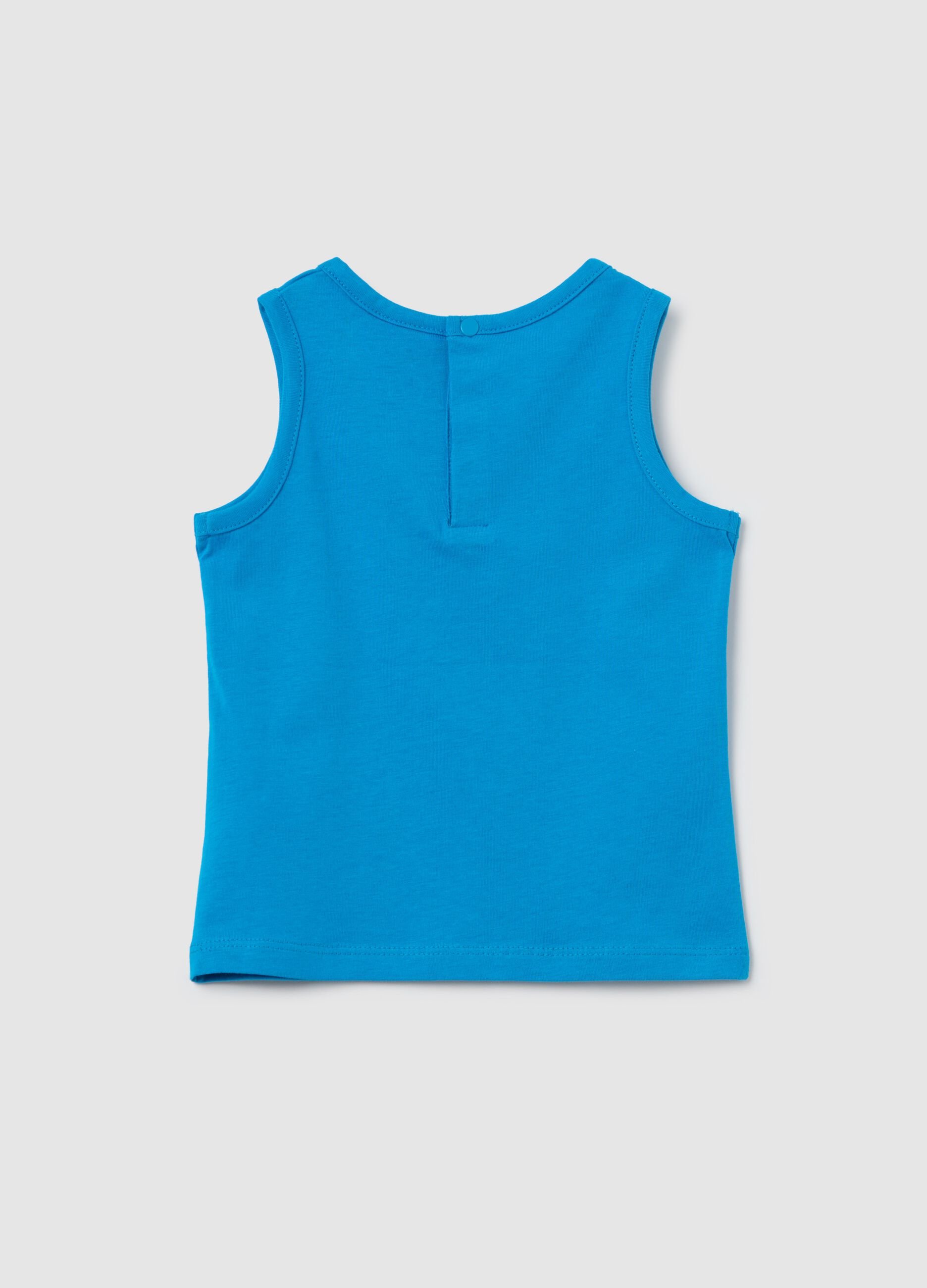 Cotton racerback vest with print