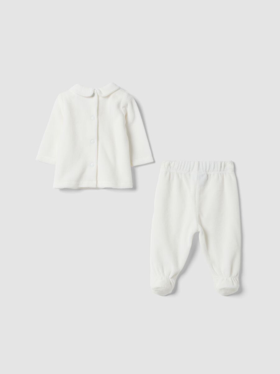 White organic cotton blend set with collar_1