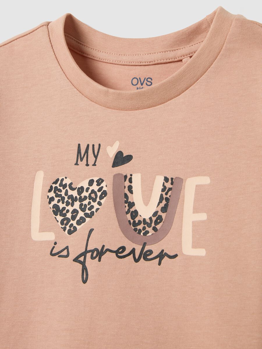 Girl's pink pure cotton t-shirt regular fit_2