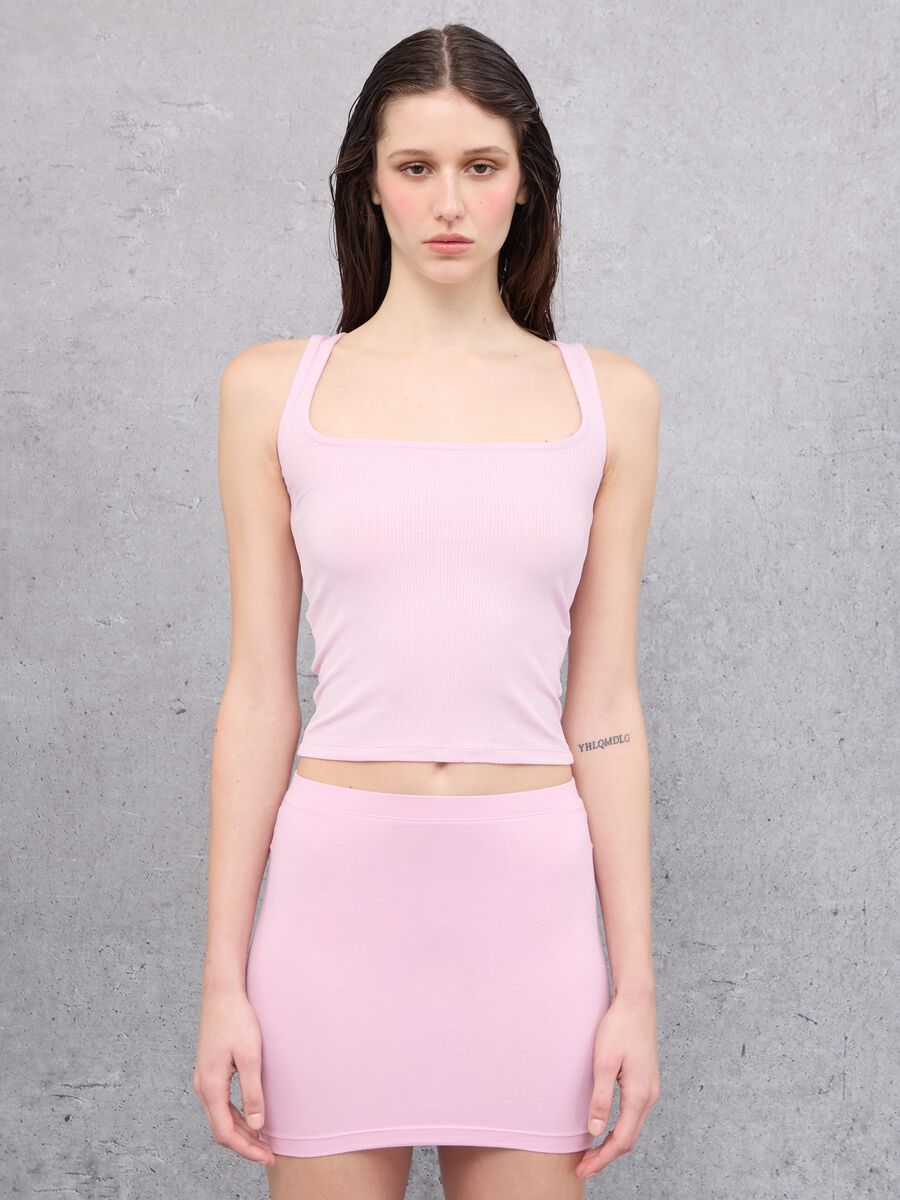 Tank Top Square Neck Pink_0