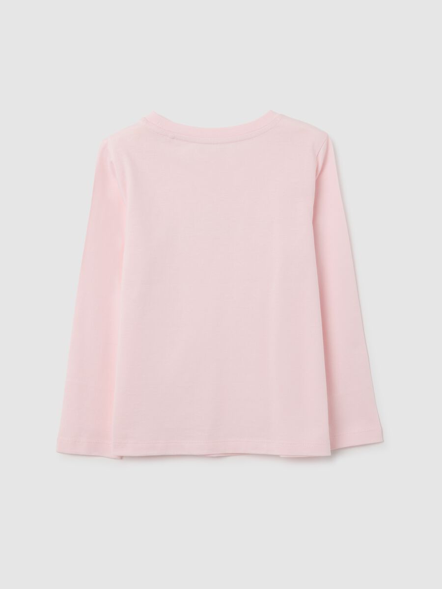Girl's pink pure cotton T-shirt regular fit_1