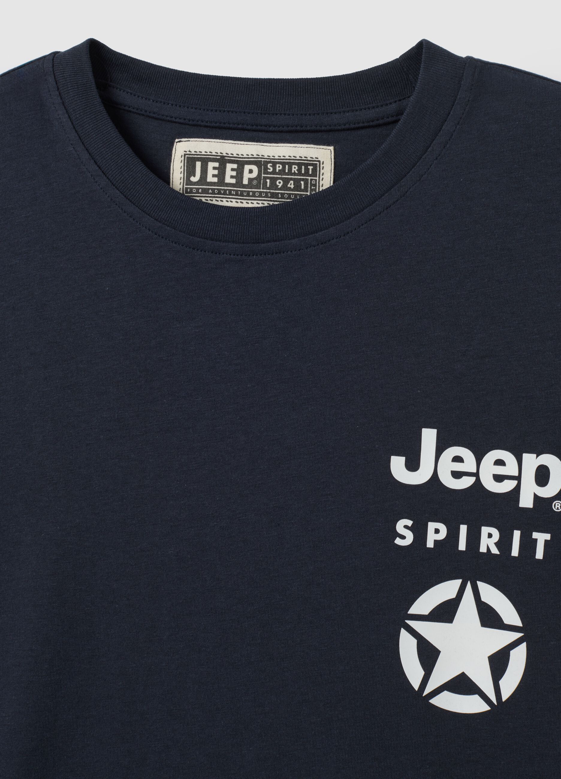 Regular fit dark blue pure cotton T-shirt
