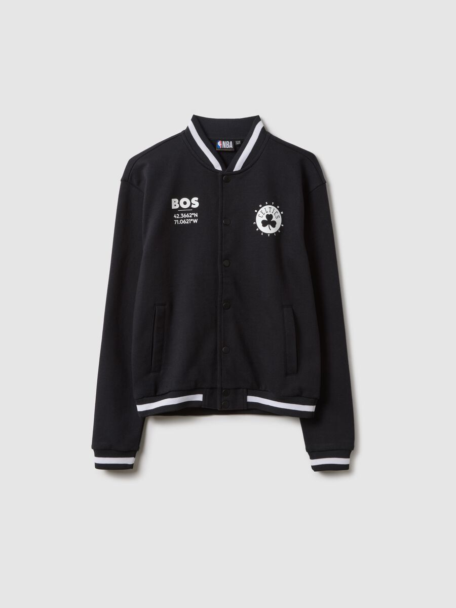 Children's regular fit black cotton-blend jacket with Celtics embroidery_3