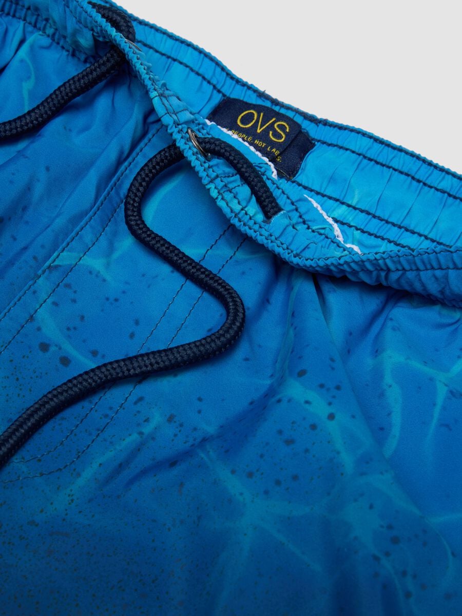 Blue ombr&eacute; swim shorts with elasticated waist_5