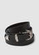 Black genuine leather belt with engraved buckle_2