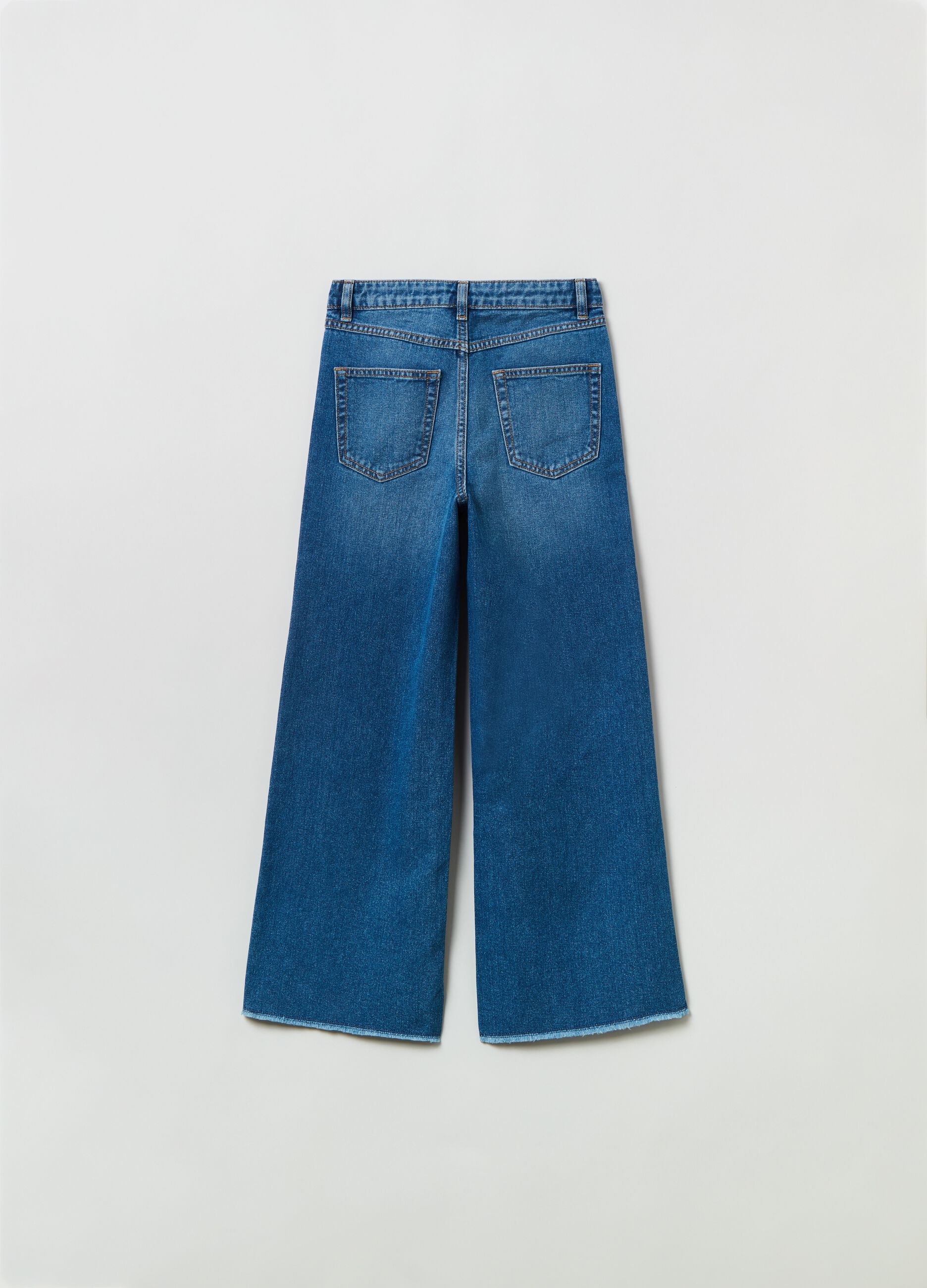 Jeans culotte con stampa lettering_1