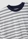 T-shirt blu a righe in puro cotone boxy fit_2