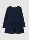 Blue stretch cotton regular fit baby girl dress_1