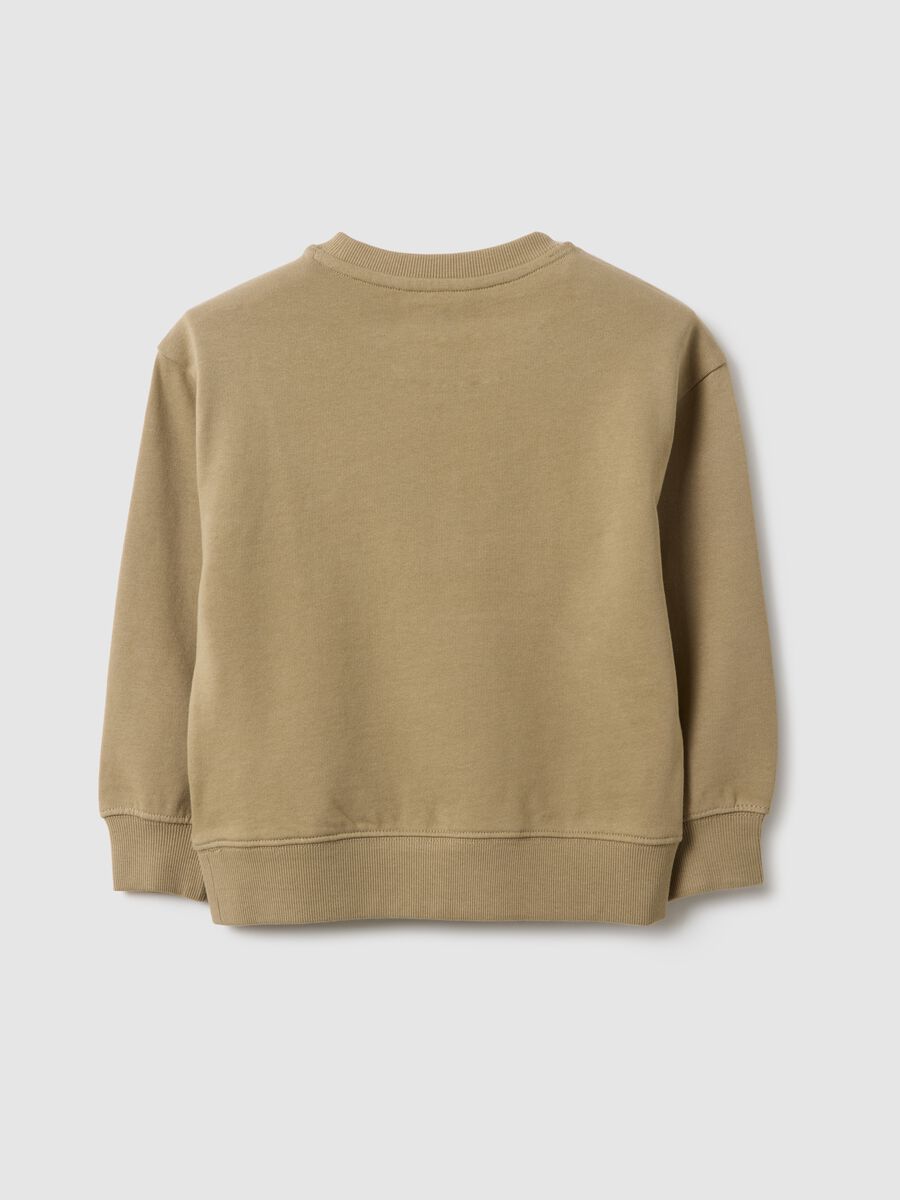 Children's regular fit beige pure cotton sweatshirt_1