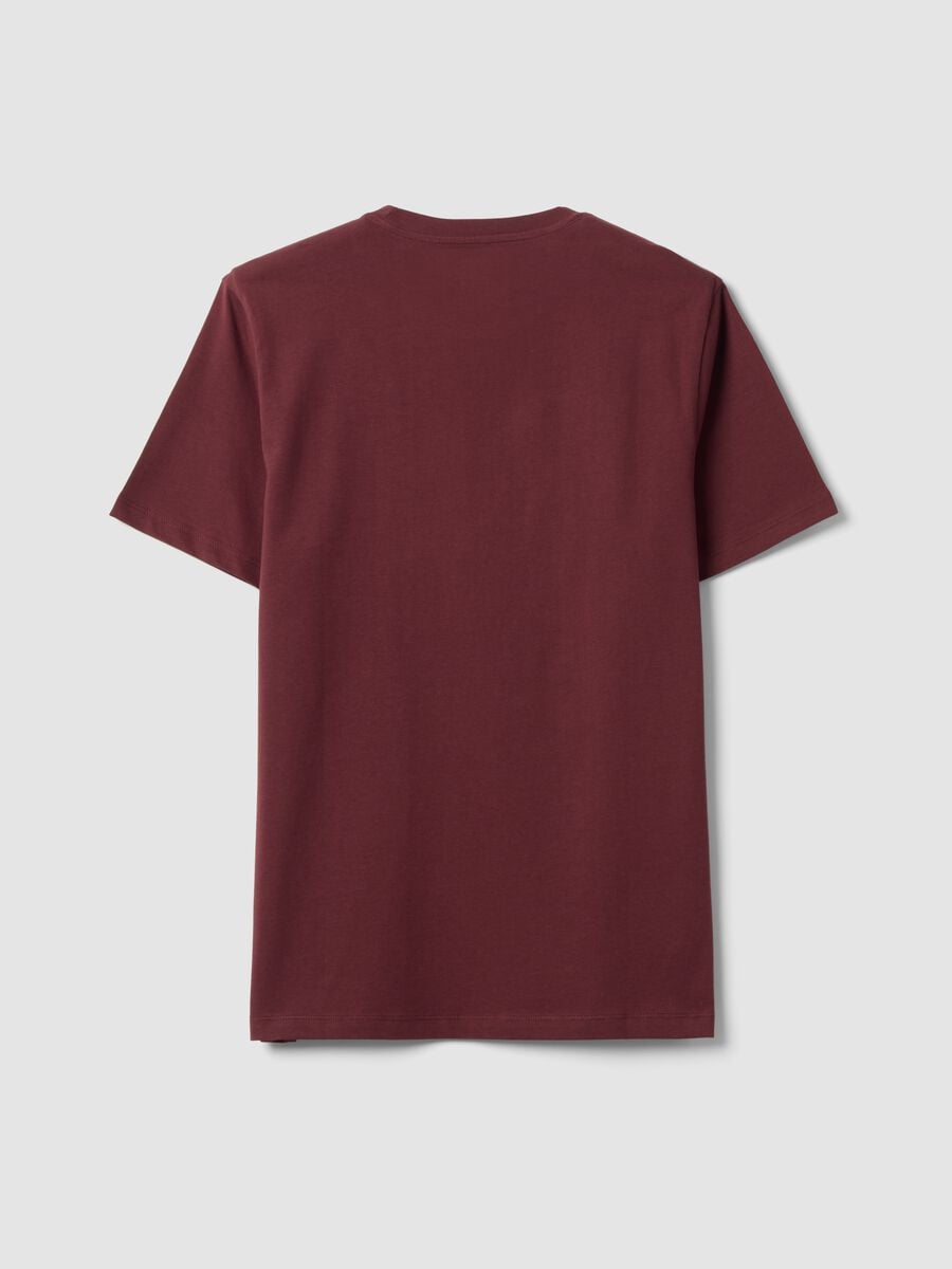 T-shirt rossa in puro cotone organico jersey regular fit_5