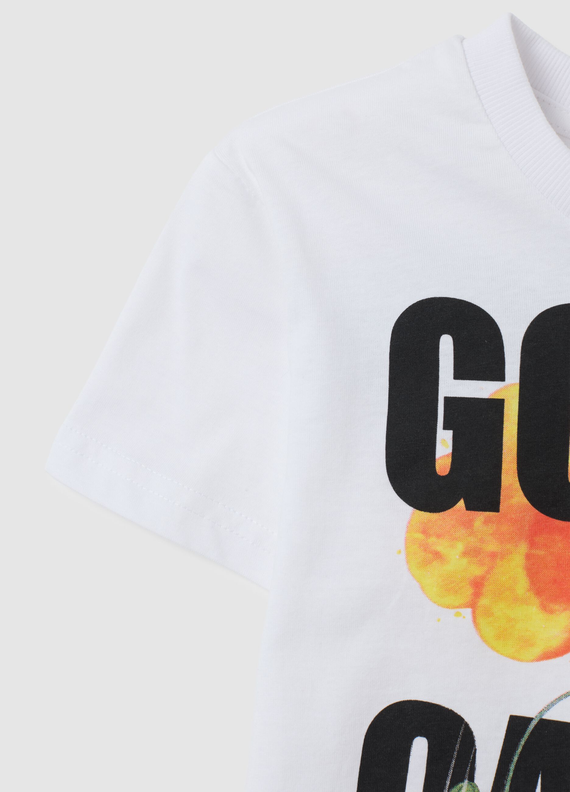 White regular fit children's T-shirt in pure cotton with Pokémon print