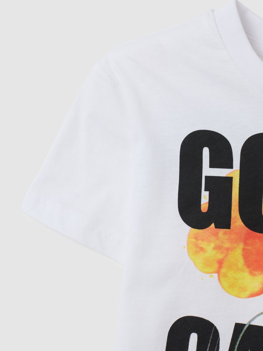 White regular fit children's T-shirt in pure cotton with Pokémon print_3