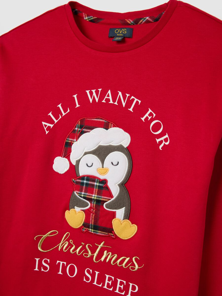 Girl's regular fit multicolour plaid pyjamas in pure cotton_2