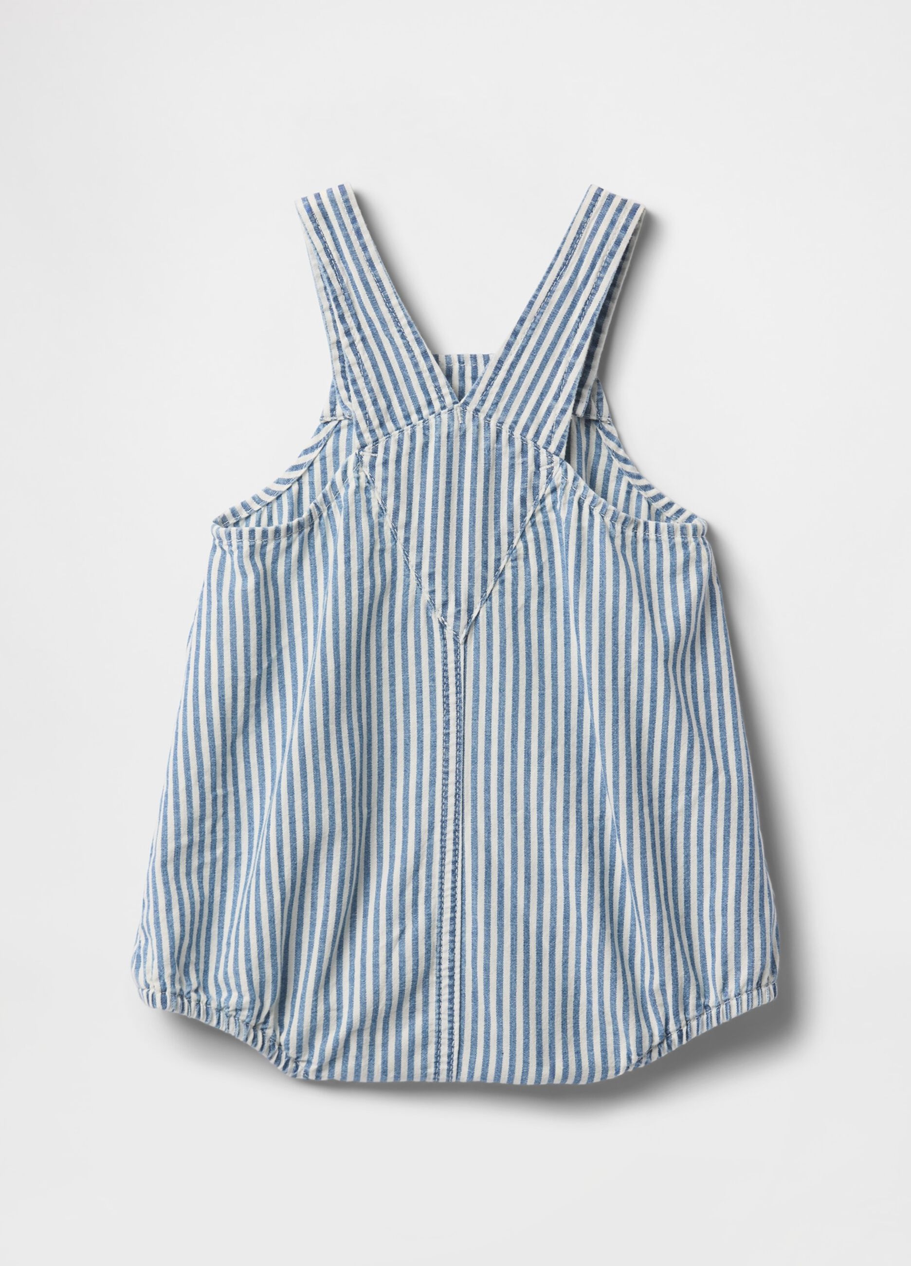 Striped White and Light Blue Dungarees for Children