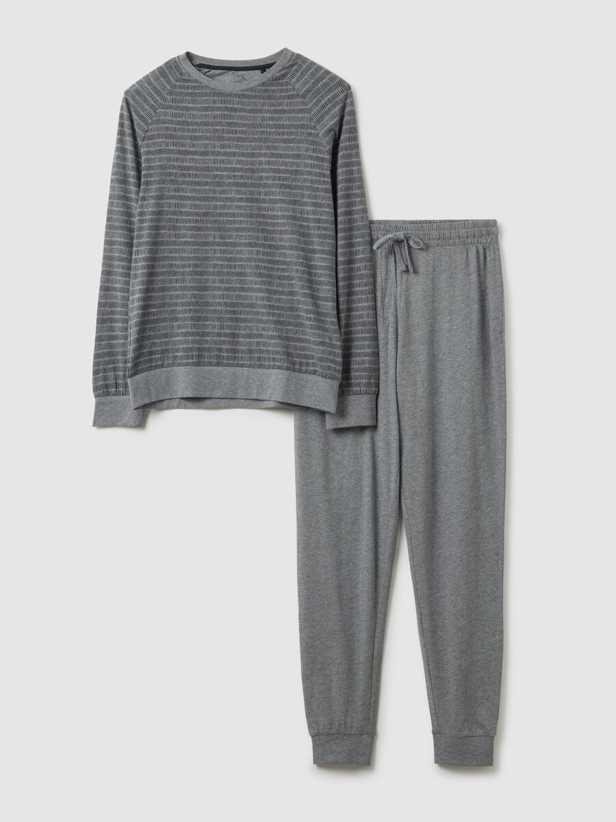 Regular fit grey pure cotton pyjamas_4