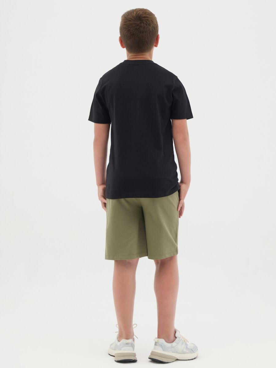 Set jogging da ragazzo in cotone nero e verde vestibilità rilassata_3