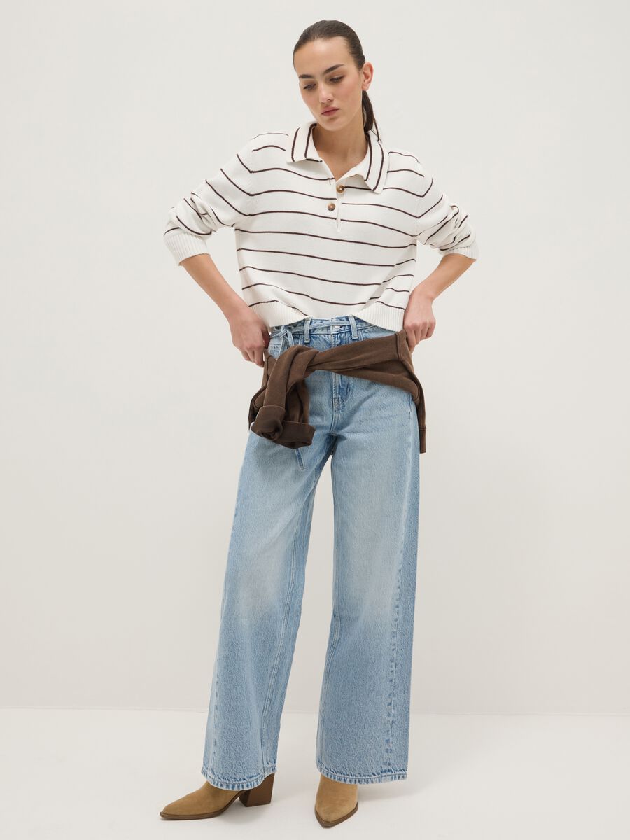 Pure Cotton Blue Wide Leg Jeans_0