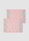 Pink pure-cotton scarf with multicolour print_0