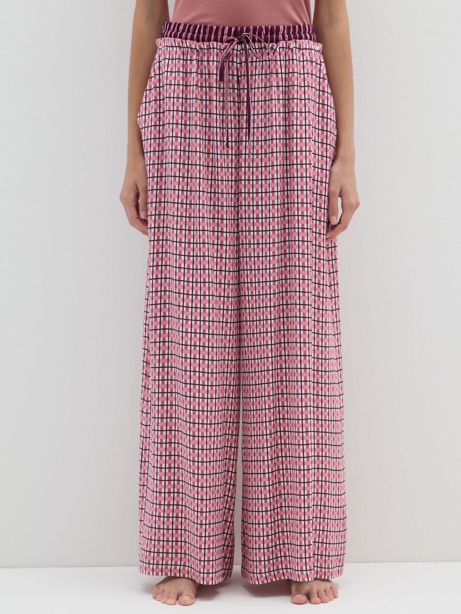 Multicolour Striped Pyjama Trousers with Elastic Waist_1