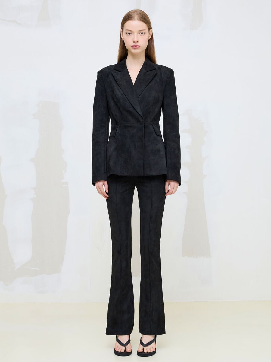 Faux Suede Formal Slim Pants_5