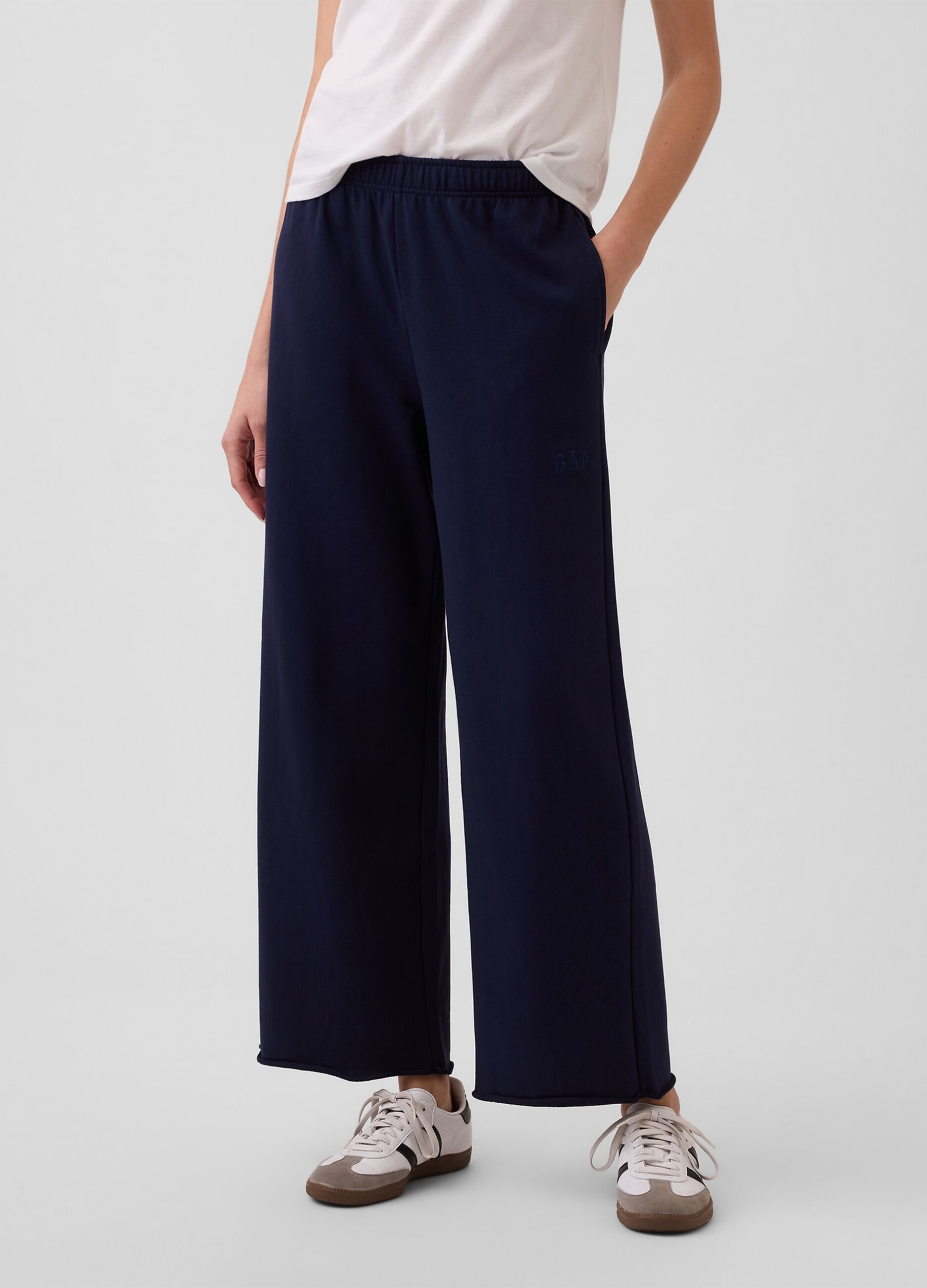 Cotton-blend palazzo trousers