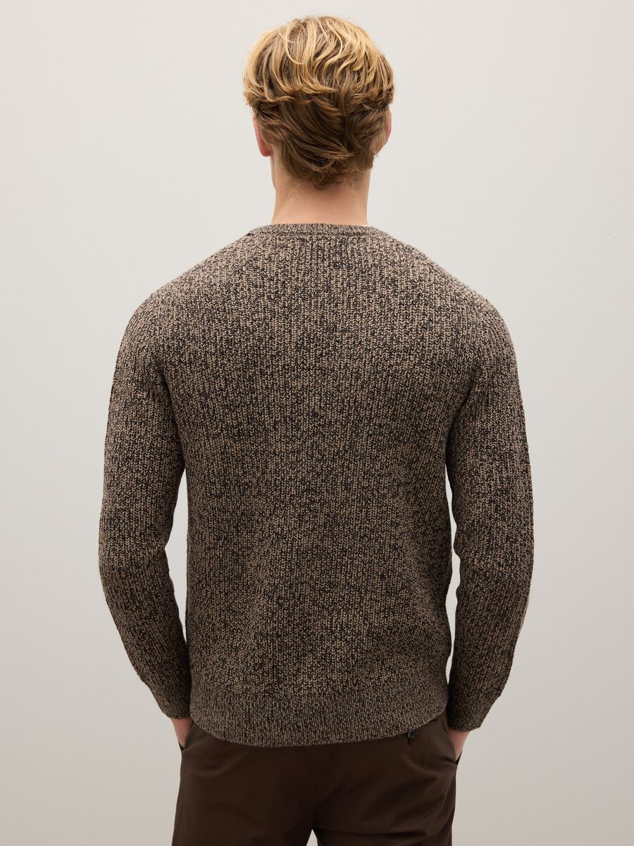 Brown round neck sweater regular fit_2