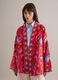 Oversized fit multicolour pure cotton kimono with floral embroidery_2
