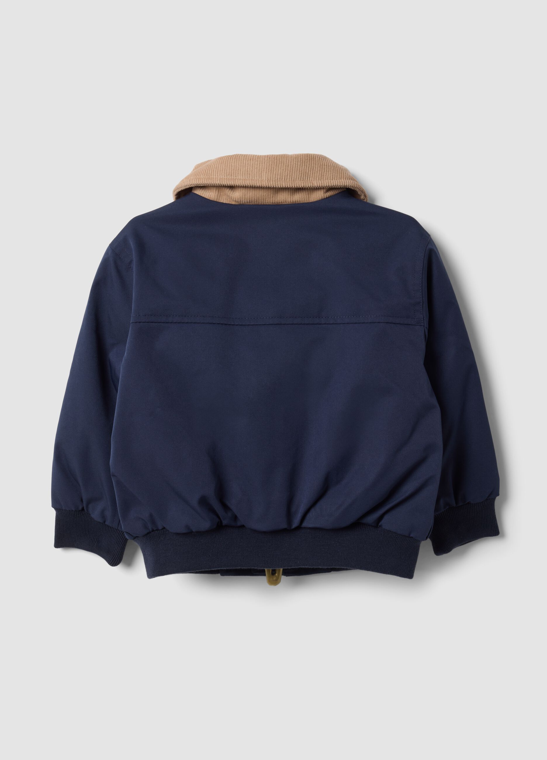 Blue zip-up jacket with contrast collar for boys