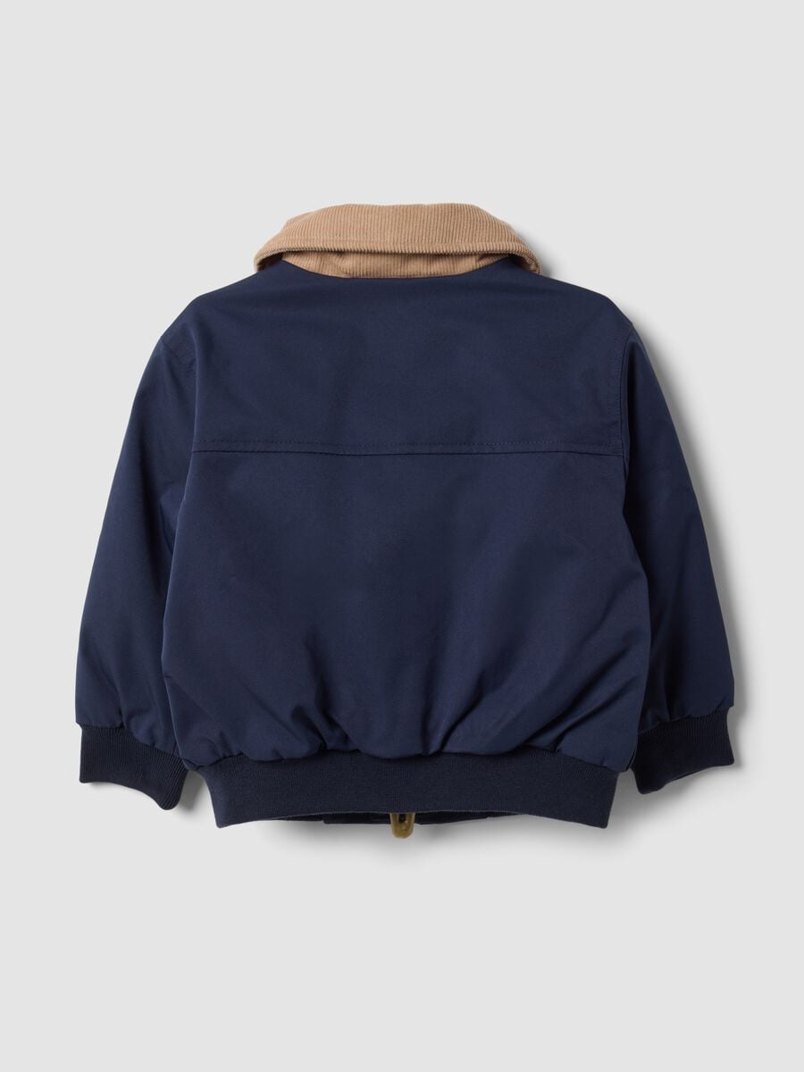 Blue zip-up jacket with contrast collar for boys_1