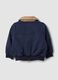 Blue zip-up jacket with contrast collar for boys_1