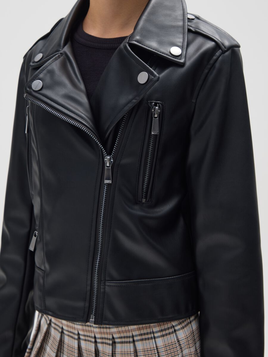 Girl's Slim Fit Black Jacket_2