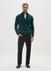 Green Regular Fit High-Neck Sweater with Short Zip_0
