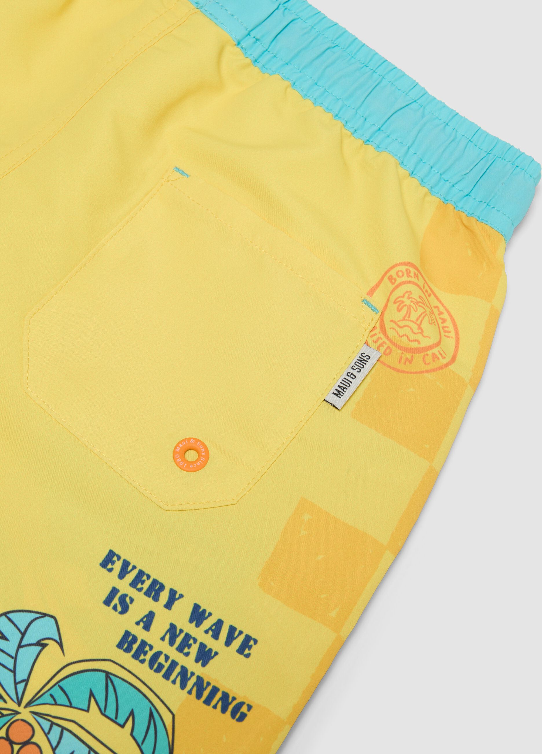 Multicolour boys&rsquo; swim shorts with tropical print