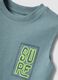 Green pure cotton printed vest top for boys, oversized fit_2