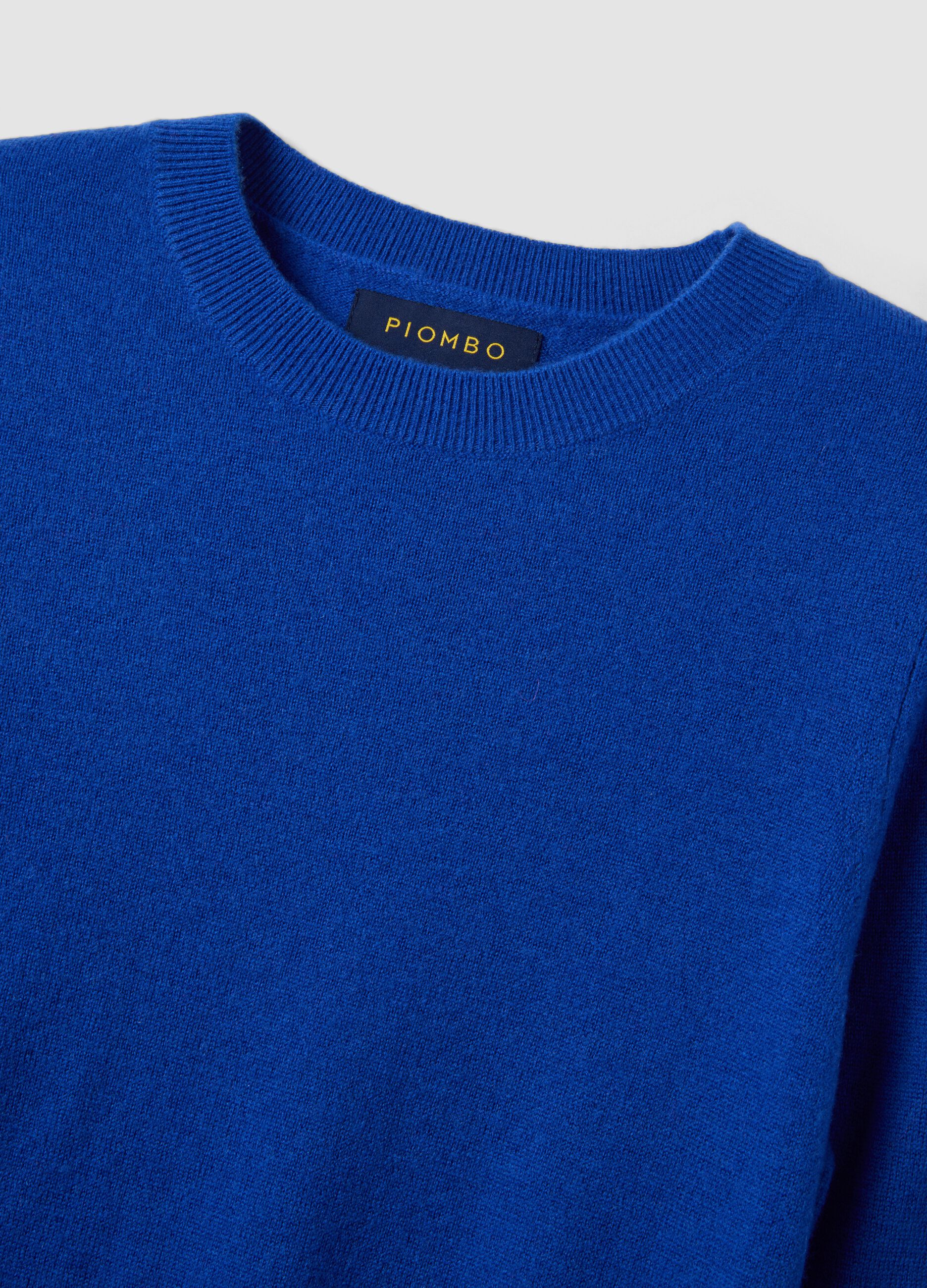 Blue pure wool crew-neck jumper