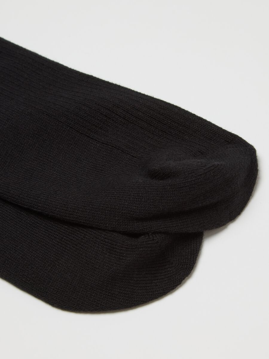 Calze midi nere in misto cotone_2