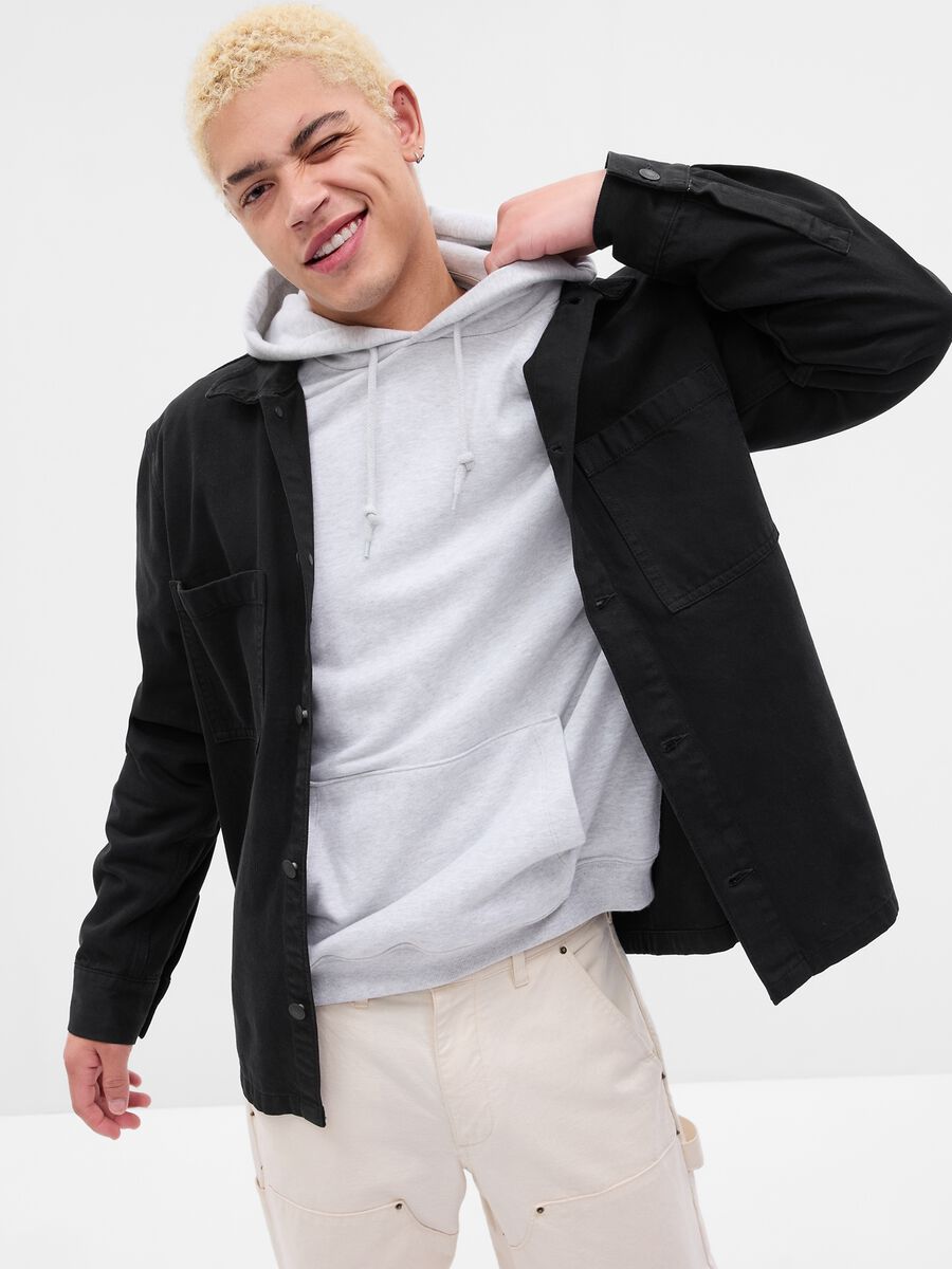 Shacket in cotone con tasche_0
