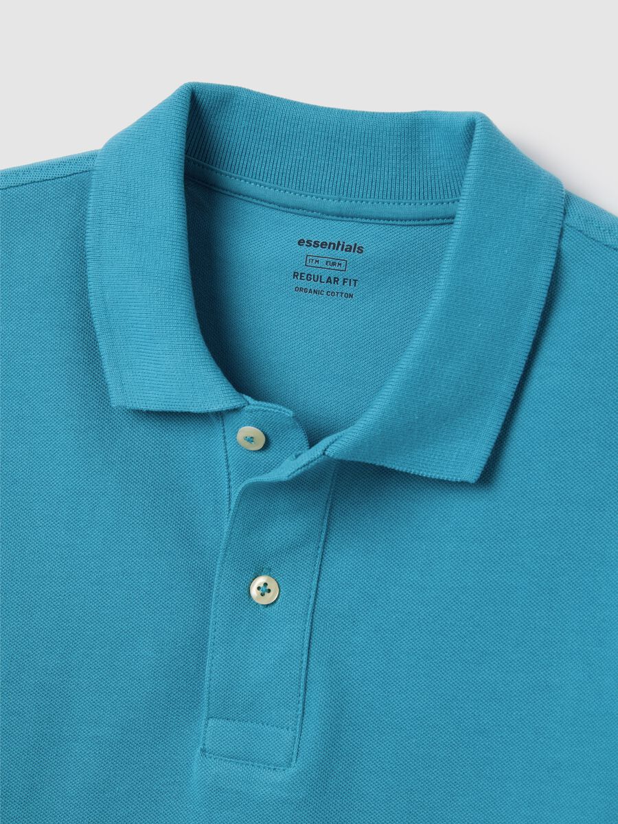 Light Blue Cotton Short Sleeve Polo_5