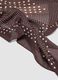 Brown polka-dot scarf in modal and silk blend_2