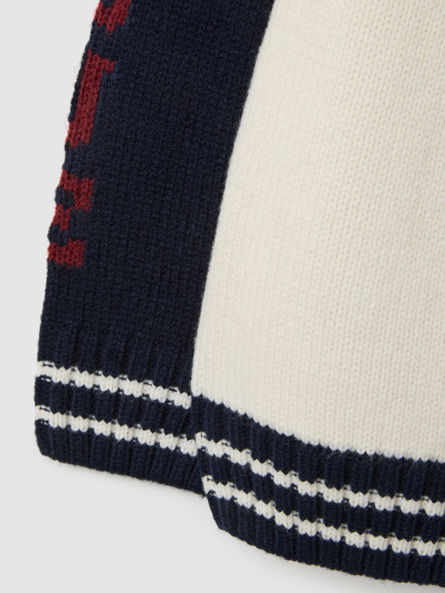 Regular fit white and blue children's cardigan_3