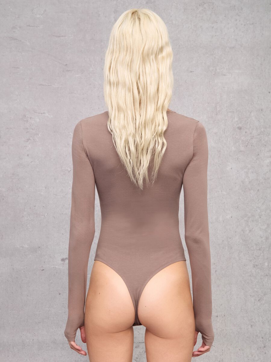 Scoop-Neck Bodysuit Mocha_4